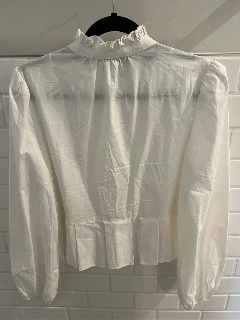 Delicate White Lace-Trim Button Front Blouse - Picture 2 of 2